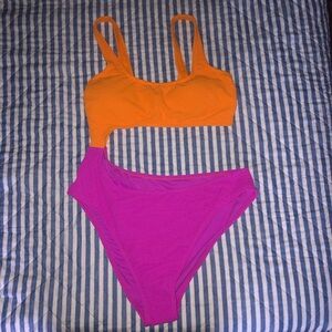 Wild Fable Orange and Pink Bathing Suit